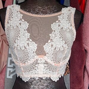 Elegant Lace Bralette - White
